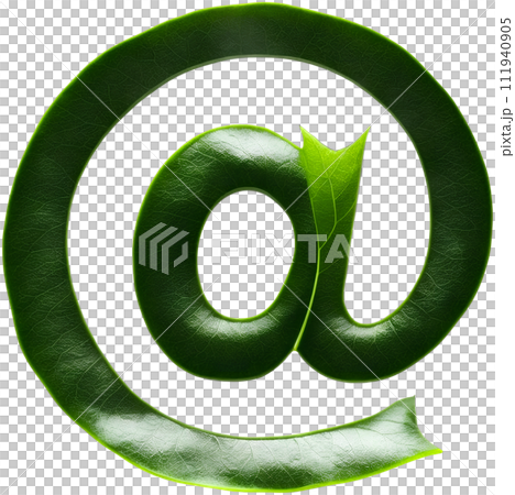 Green leaf typography text design at sign 111940905