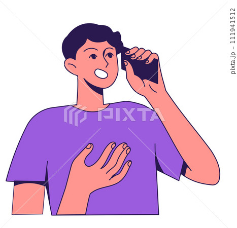 A man talking on the phone A man talking on the phone 111941512
