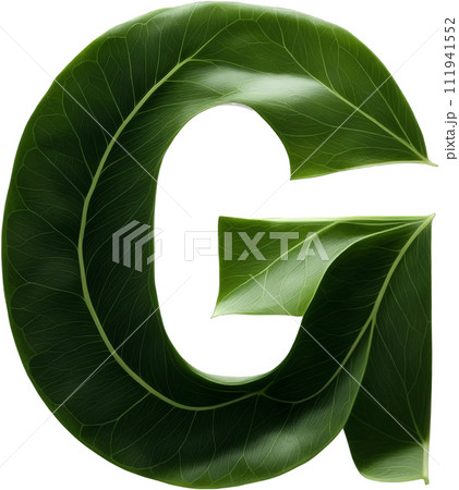 Green leaf typography text design uppercase alphabet G Green leaf typography text design uppercase alphabet G 111941552