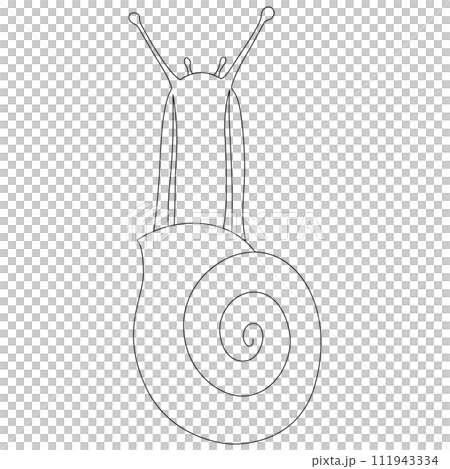 線画昆虫単品アイコン カタツムリ 線画昆虫単品アイコン カタツムリ 111943334