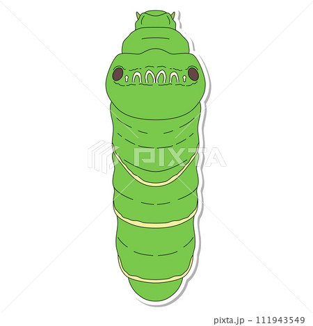 ステッカー昆虫単品アイコン　芋虫　アゲハ 111943549