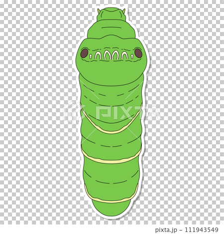 ステッカー昆虫単品アイコン　芋虫　アゲハ 111943549