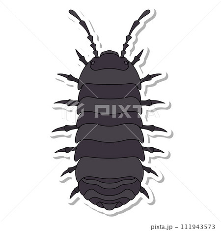 ステッカー昆虫単品アイコン ダンゴムシ ステッカー昆虫単品アイコン ダンゴムシ 111943573
