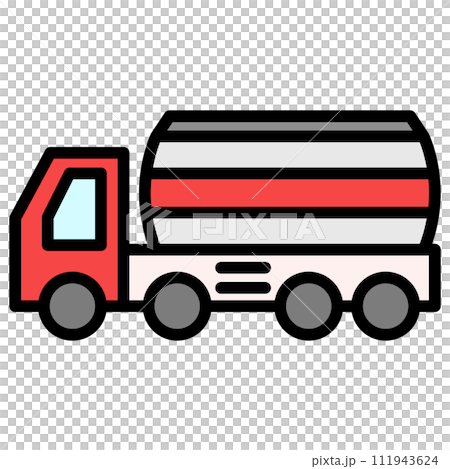 カラー乗り物アイコンイラスト　タンクローリー 111943624