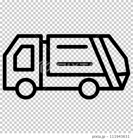 線條畫車輛圖示圖垃圾車 線條畫車輛圖示圖垃圾車 111943631