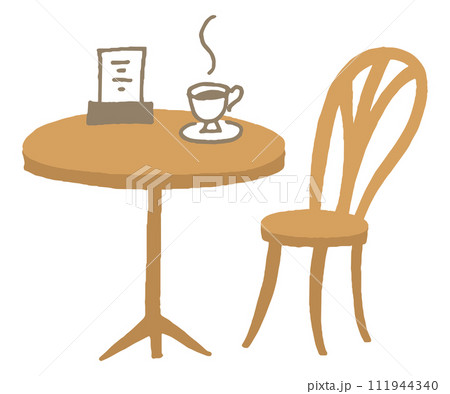 カフェテーブル　コーヒー　イラスト 111944340