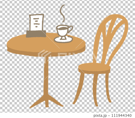 カフェテーブル　コーヒー　イラスト 111944340