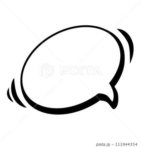 Vector rounded speech bubble for words . Black hand drawn dialogue doodle for design, comics 111944354