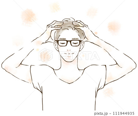 マッサージでリラックスする男性 休憩 リラクゼーション マッサージでリラックスする男性 休憩 リラクゼーション 111944935