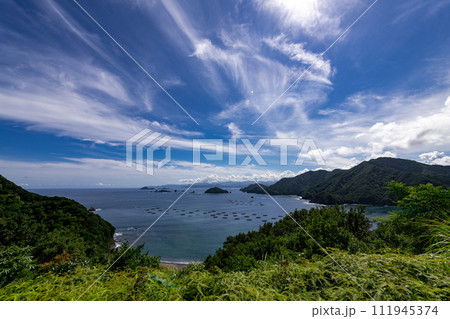 塩浜山村広場から望む錦湾 111945374