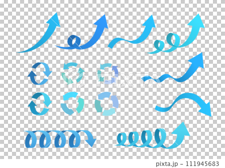プレゼンやチラシに使えそうな矢印セット プレゼンやチラシに使えそうな矢印セット 111945683