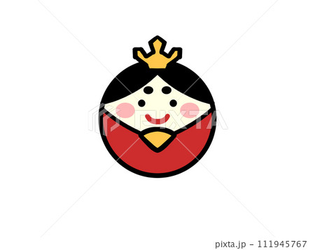 シンプルでかわいいひな祭りのおひな様のイラスト素材 111945767