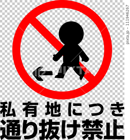 No trespassing allowed on private property and prohibition marks No trespassing allowed on private property and prohibition marks 111946267