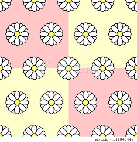 Illustration of white flower on orange and yellow color background vector 111946448