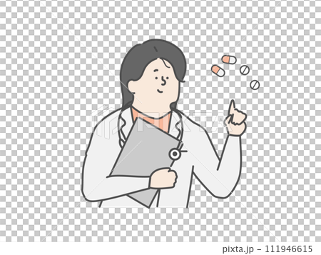 Female doctor pharmacist explaining medicine 111946615
