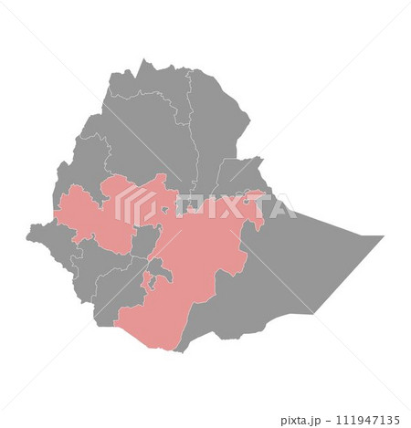 Oromia map, administrative division of Ethiopia. Vector illustration. 111947135