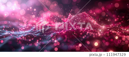 Big data waves with connecting lines and dots. Big data concept. 111947329