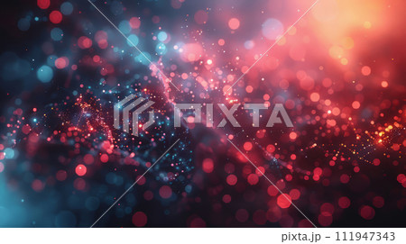 Futuristic big data waves with lines and connected dots. Information technology concept. Futuristic big data waves with lines and connected dots. Information technology concept. 111947343