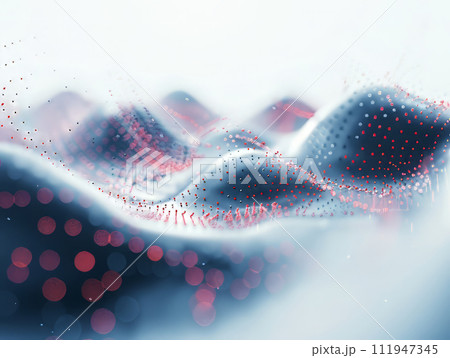 Futuristic big data waves with lines and connected dots. Information technology concept. Futuristic big data waves with lines and connected dots. Information technology concept. 111947345