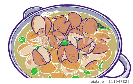 Illustration of Korean clam soup in color Illustration of Korean clam soup in color 111947825