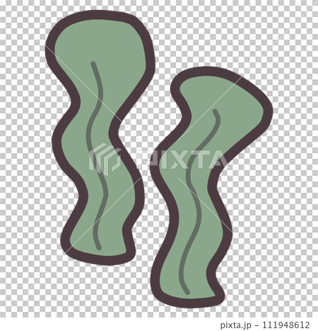 Simple deformed hand-drawn seaweed illustration 111948612