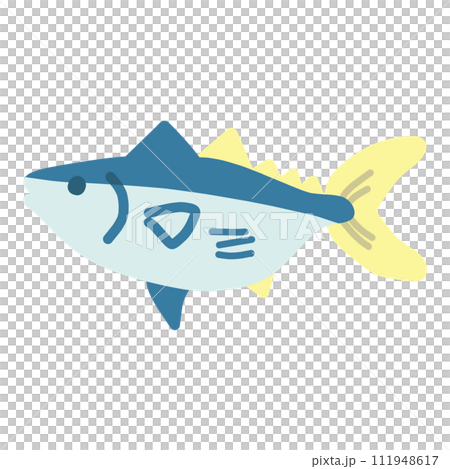 簡單變形的可愛金槍魚的插圖 簡單變形的可愛金槍魚的插圖 111948617