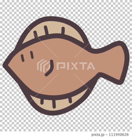 簡單變形的比目魚狀魚的插圖 111948626