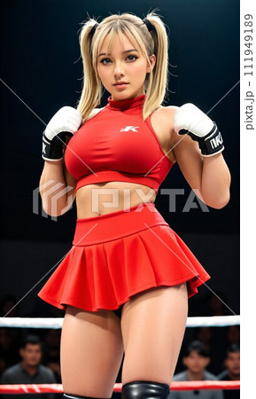 【スポーツ】格闘家　女性　コスチュームデザイン　イラスト（AI生成画像） 111949189