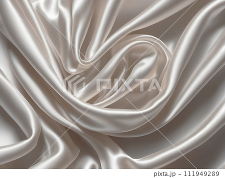 White satin silk soft fluttering fabric background 111949289
