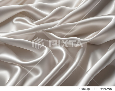 White satin silk soft fluttering fabric background 111949290