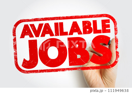Available Jobs text stamp, concept background 111949638