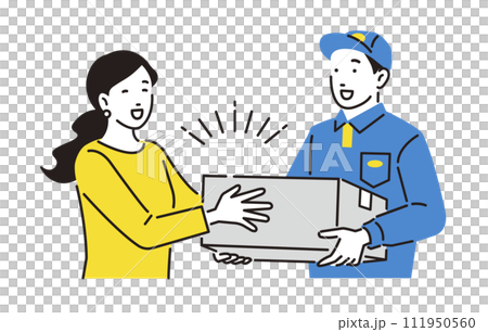 送貨員向顧客運送包裹 111950560