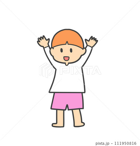バンザイする子供 バンザイする子供 111950816