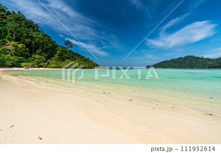 Tranquil Mai Ngam beach in beautiful day, Surin island national park, Phang Nga, Thailand, 111952614