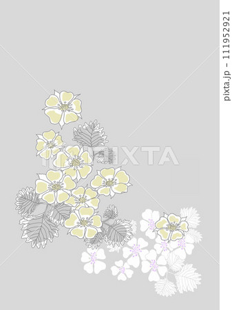 黄色い野いちごの花　パステルカラー風 111952921