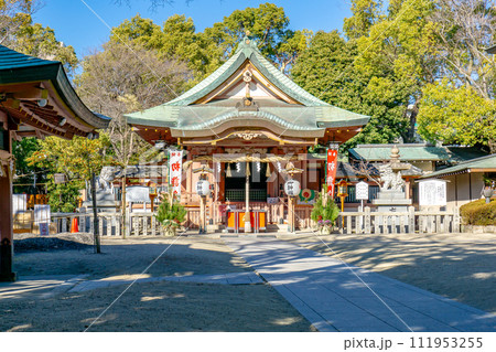 大阪府豊中市服部南町の服部住吉神社 拝殿(豊国神社からの移築) 大阪府豊中市服部南町の服部住吉神社 拝殿(豊国神社からの移築) 111953255