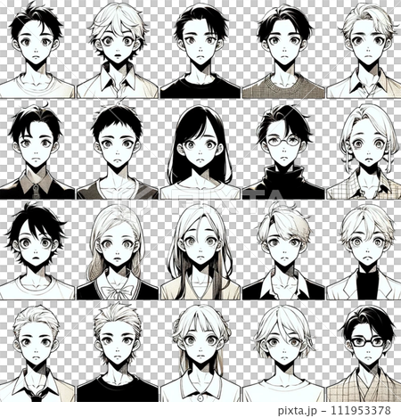 Manga, many characters Manga, many characters 111953378