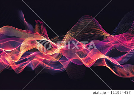 Realistic 3D Sound Wave Background. 111954457