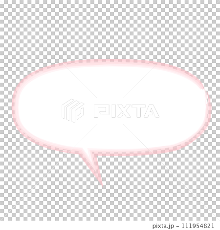 ピンク色の楕円形の吹き出し 111954821