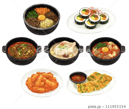 韓国料理　イラストセット　2 111955154