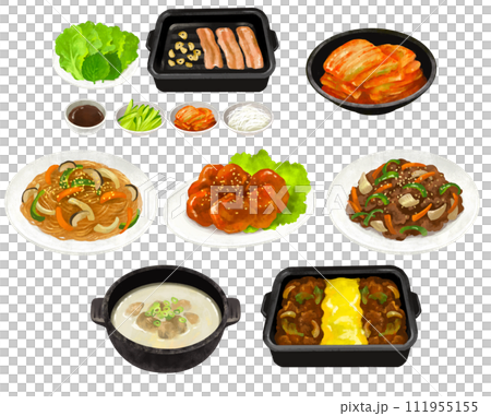 Korean food illustration set 1 111955155