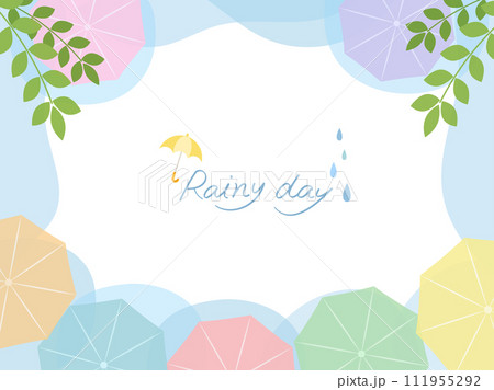 梅雨_上アングルの傘フレーム 梅雨_上アングルの傘フレーム 111955292