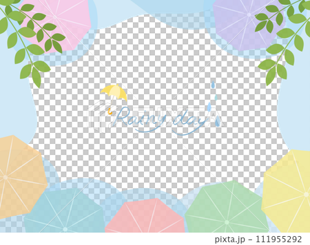 梅雨_上アングルの傘フレーム 梅雨_上アングルの傘フレーム 111955292