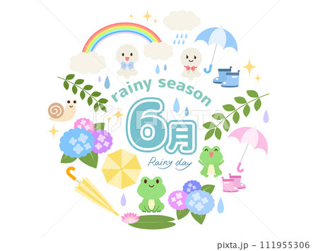 梅雨_円形配置のアイコン 111955306