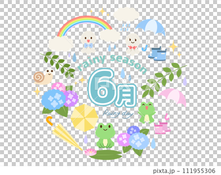 梅雨_円形配置のアイコン 111955306