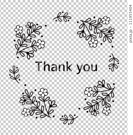 Hand-drawn style girly frame material 111955404