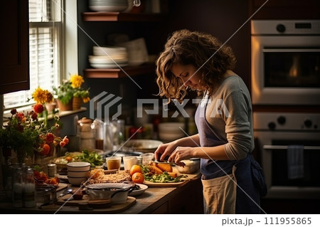 stylish female blogger demonstrating her fud video content creation for online audience engagement 111955865