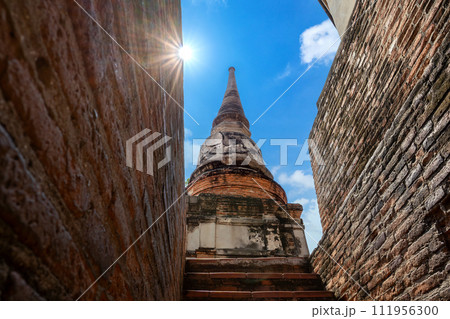 The ancient stupa of Wat Yai Chai Mongkol, the historical temple in Ayutthaya, Thailand. The ancient stupa of Wat Yai Chai Mongkol, the historical temple in Ayutthaya, Thailand. 111956300