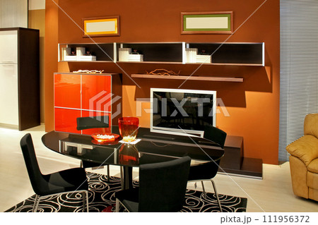 Brown dinning room 111956372