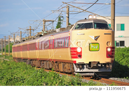 羽越本線　中条ー金塚　JR東日本　485系　T18編成（新潟）　いなほ 111956675